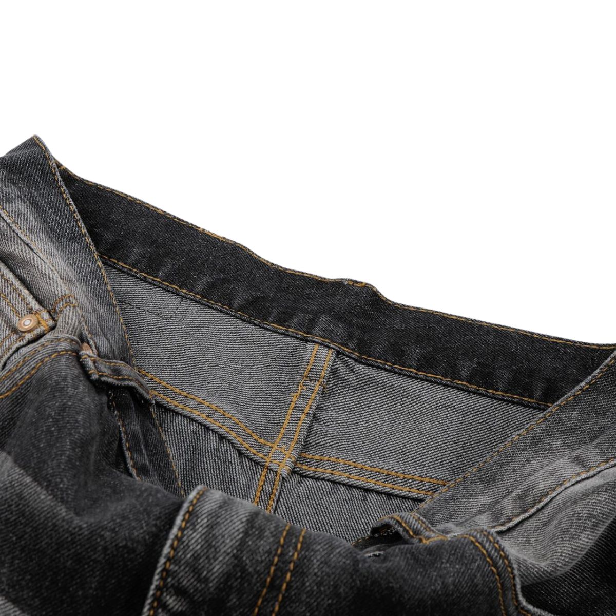 Vintage Washed Barrel Leg Distressed Jeans