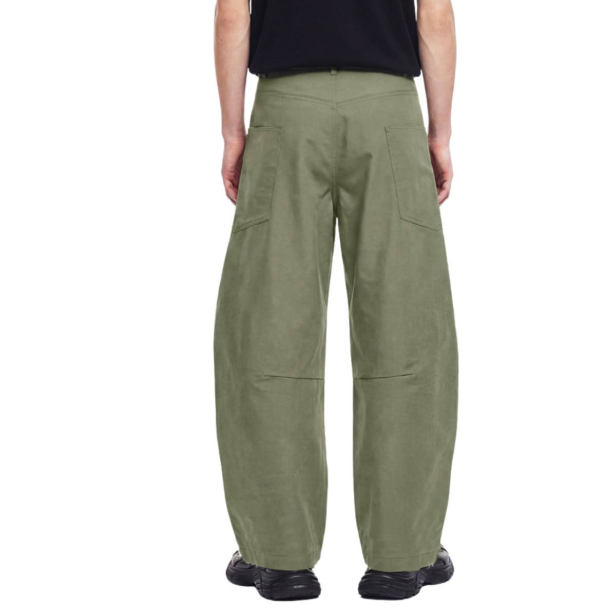 Pantalones de algodón con pierna ancha y color liso