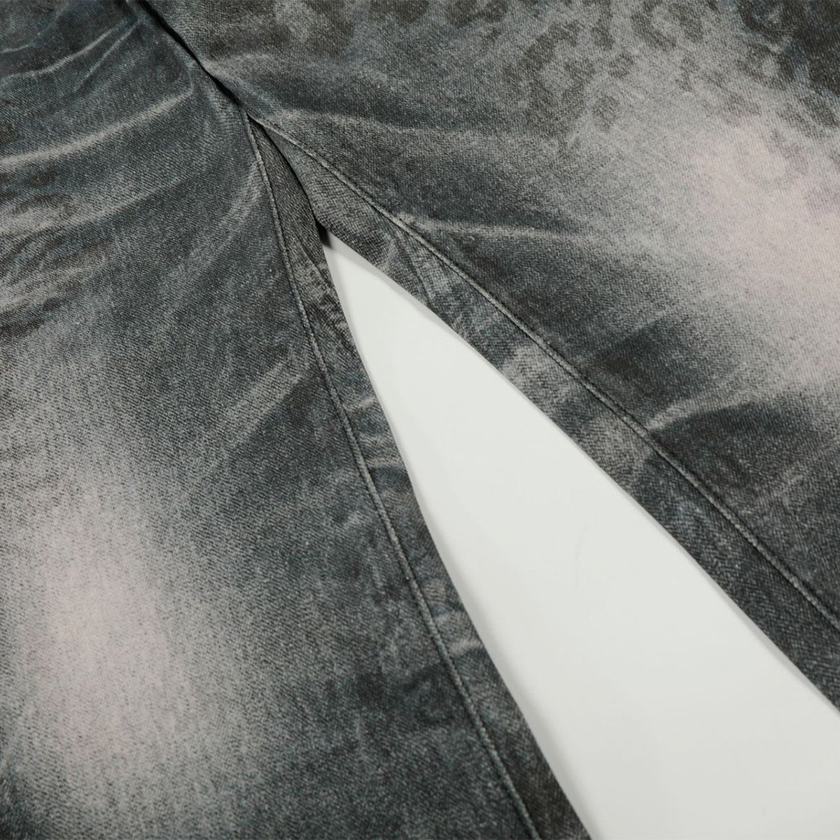 Hand-Rubbed Whisker Premium High Street Loose Straight Jeans