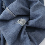 Ripped Patchwork Camo Denim Bermuda Shorts