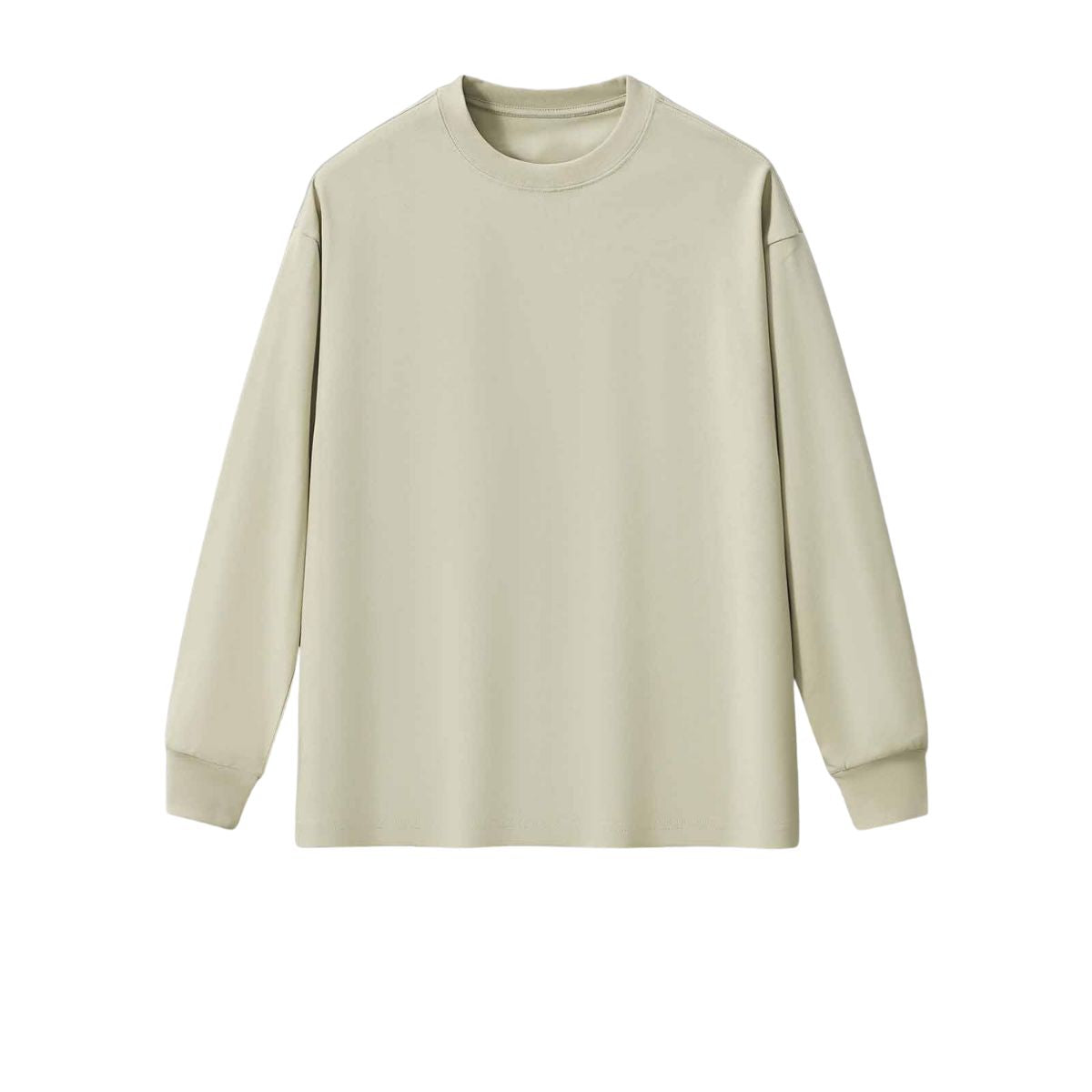 Solid Loose Fit Long-Sleeve Cotton T-Shirt 305gsm