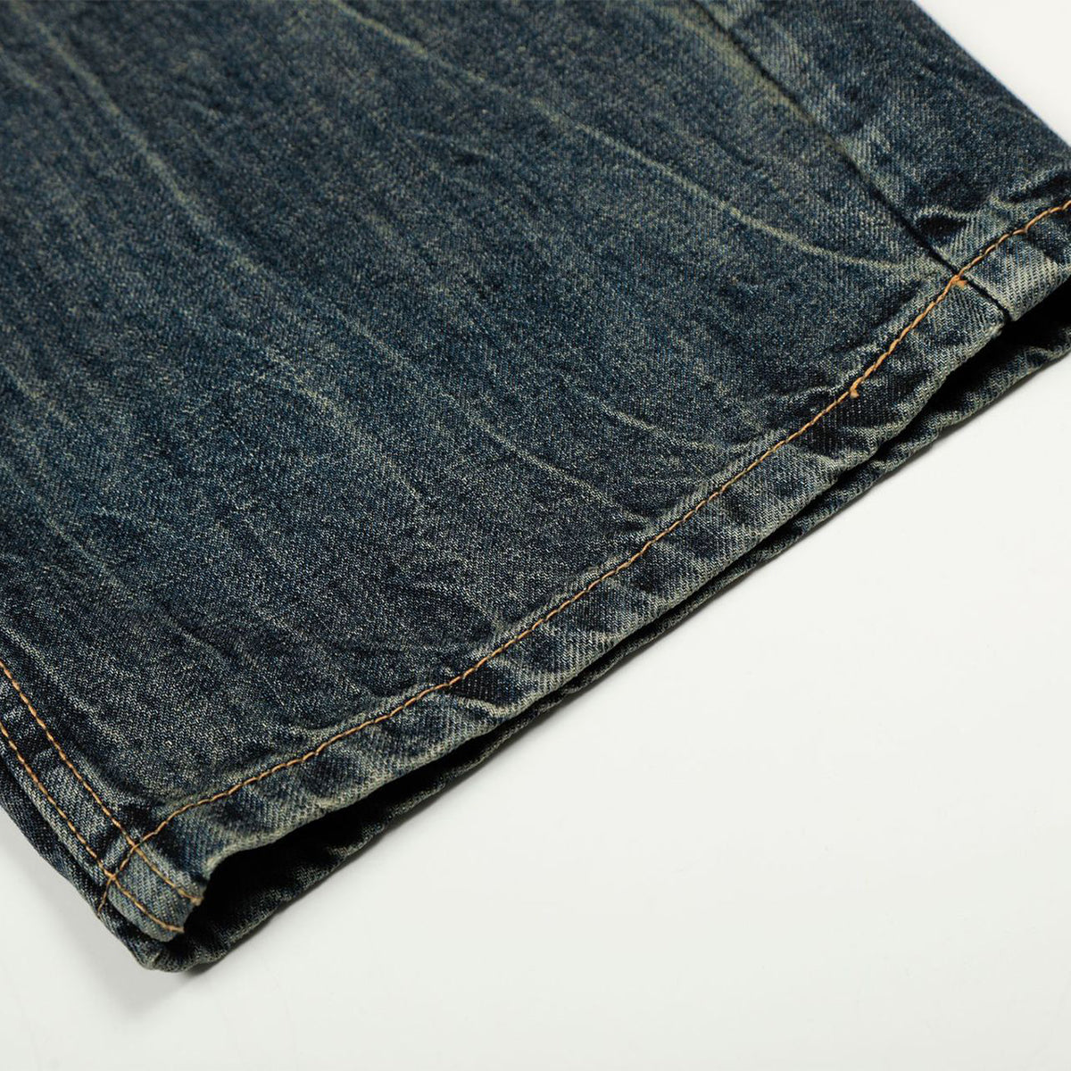 Whisker Fade Vintage High-Street Loose Blue Jeans