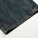 Whisker Fade Vintage High-Street Loose Blue Jeans