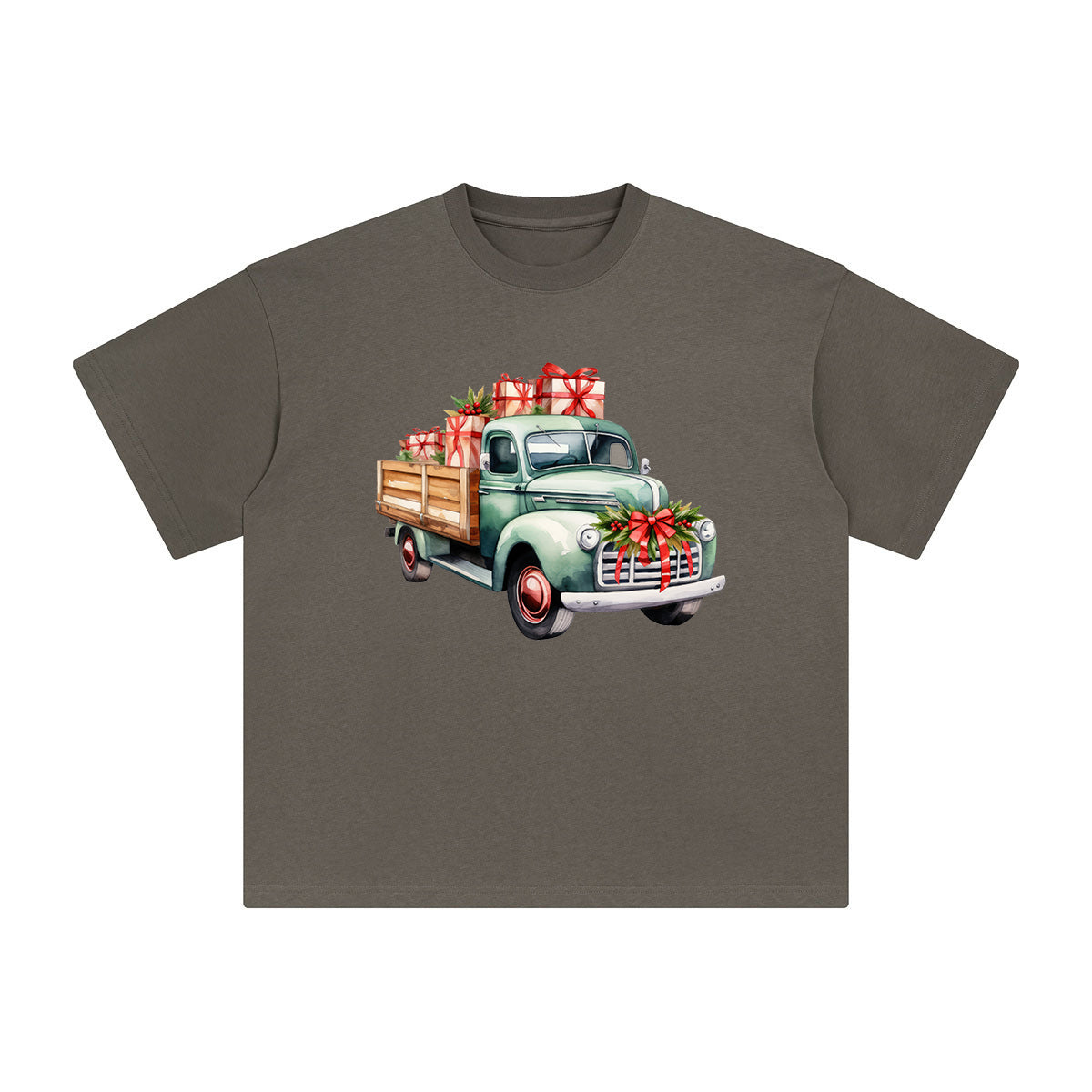 Vintage Christmas Truck Graphic Tee-INNBLAC Fashion Apparel