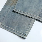 Vintage Distressed Washed Wide Jeans
