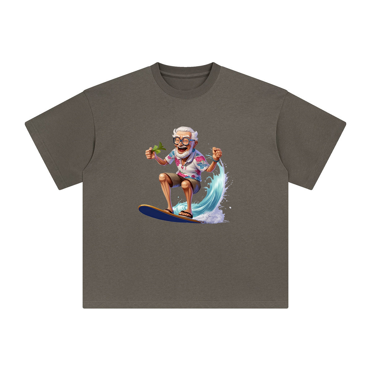 Grandpa Surfing Graphic Tee-INNBLAC Fashion Apparel