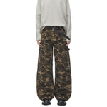 Camouflage Curved‑Blade Cargo Pants