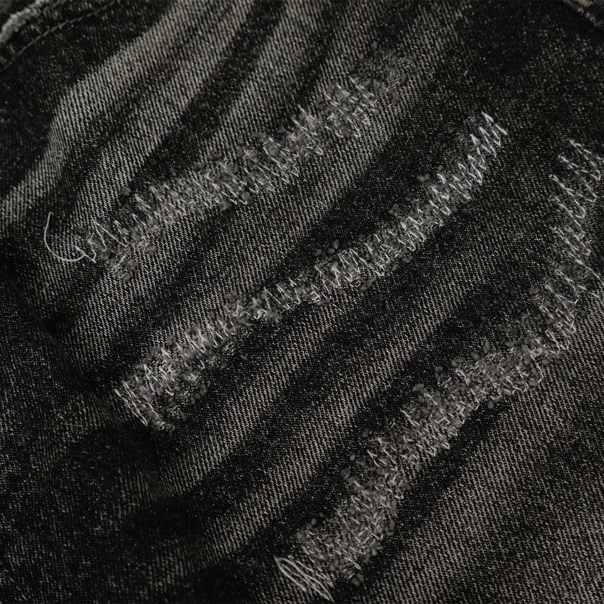 Whisker Fade Distressed High Street Loose Jeans