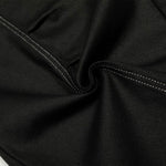 Black Wide Leg Contrast Stitch Denim Pants