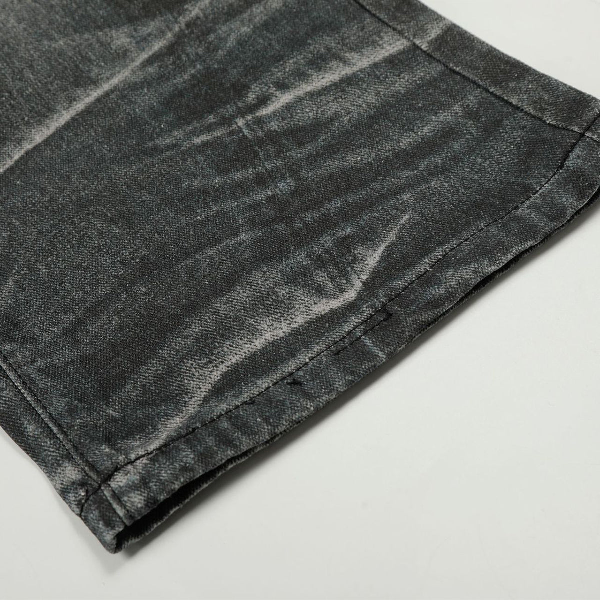 Hand-Rubbed Whisker Premium High Street Loose Straight Jeans