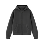 Fleece‑Lined Zip Up Vintage Regular Fit Hoodie