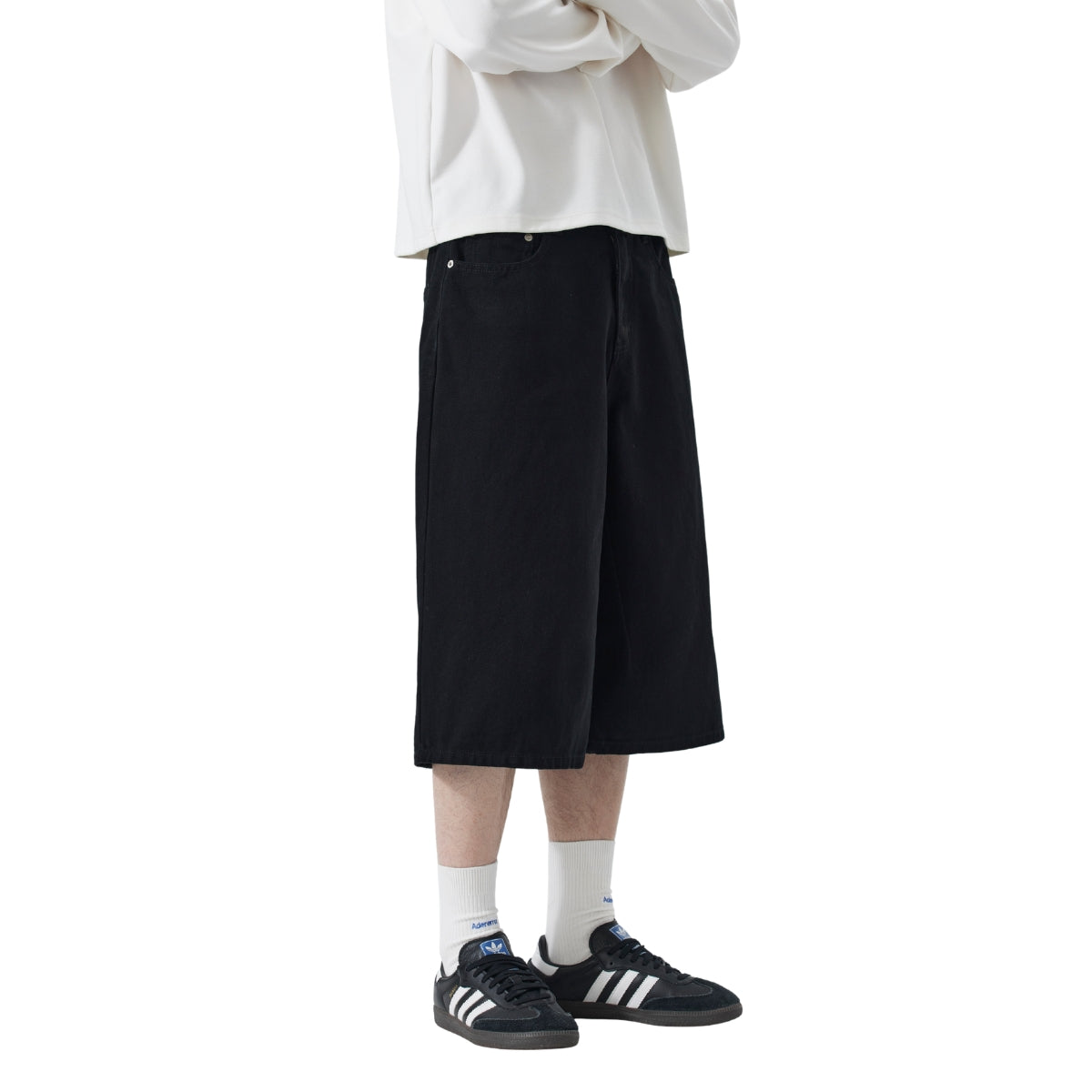 Retro Washed Baggy Straight-Leg Bermuda Shorts