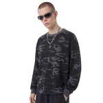 Men's Camouflage Waffle Crew Neck Loose Fit Tee Shirt