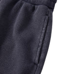 West Coast Waffle Double Waistband Snow Washed Distressed Shorts
