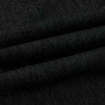 Two‑Tone Waistband Black Wide‑Leg Denim Jeans