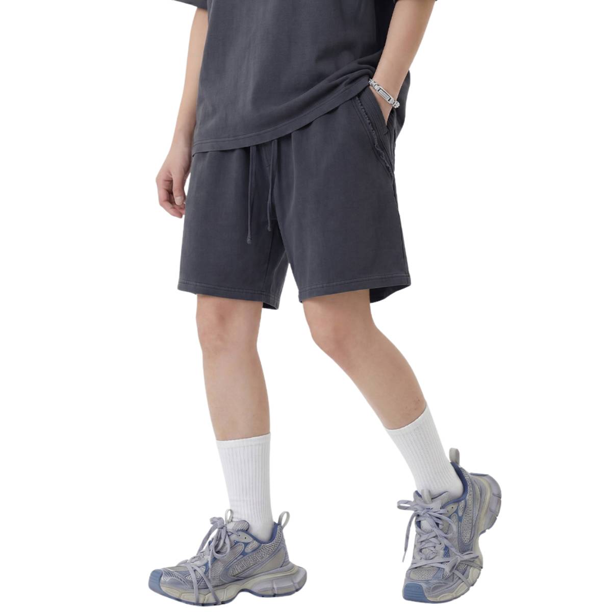 Shorts holgados vintage con lavado intenso