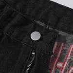 Shibuya Dragon Embroidered Wide Leg Jeans