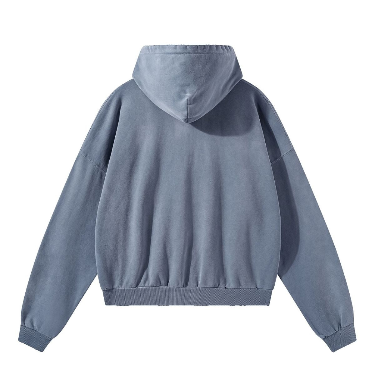 Monkey Wash Ripped Distressed Cotton Pullover Hoodie