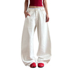 Paris Button Baggy Wide-Leg Denim Jeans