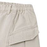 Washed Solid Wide Relaxed Workwear Pants
