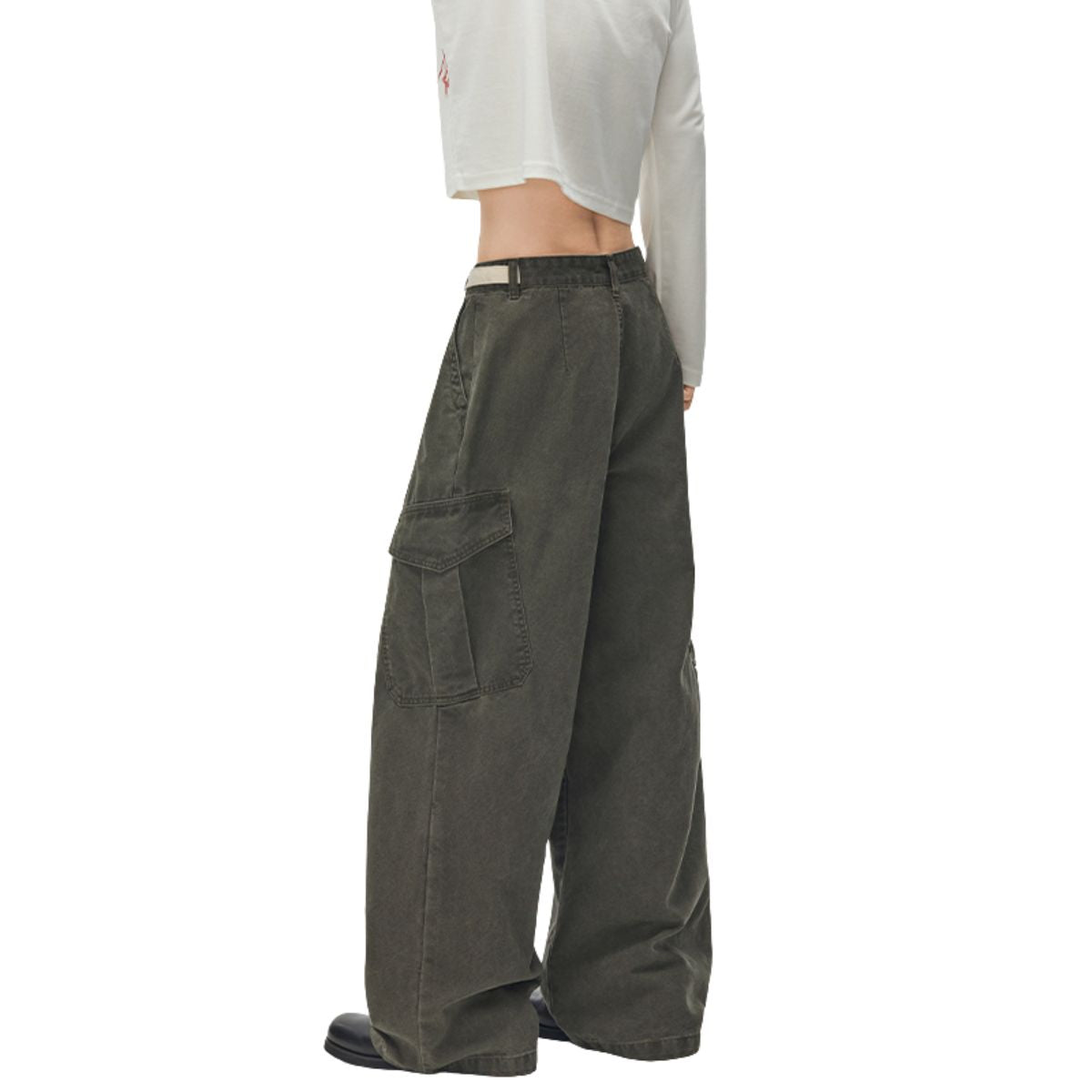 Pearl‑Canvas Martin Dark Green Cargo Pants
