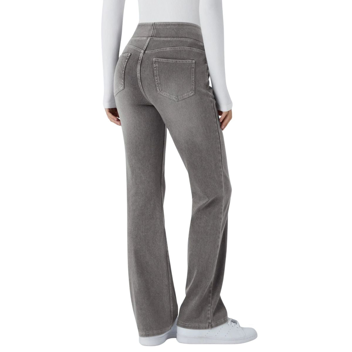 Vintage Washed High Waist Straight Leg Jeans