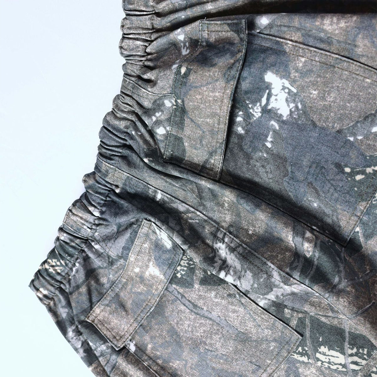 Camo Print Multi Pocket Cargo Drawstring Waist Pants