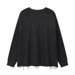 Black Washed Cotton Ripped Sweatshirt