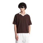 Vintage Waffle Colorblock Boxy Fit Heavyweight Polo T-Shirt