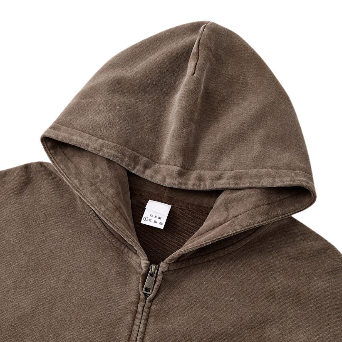 Vintage Relaxed Drop‑Shoulder Zip‑Up Hoodie