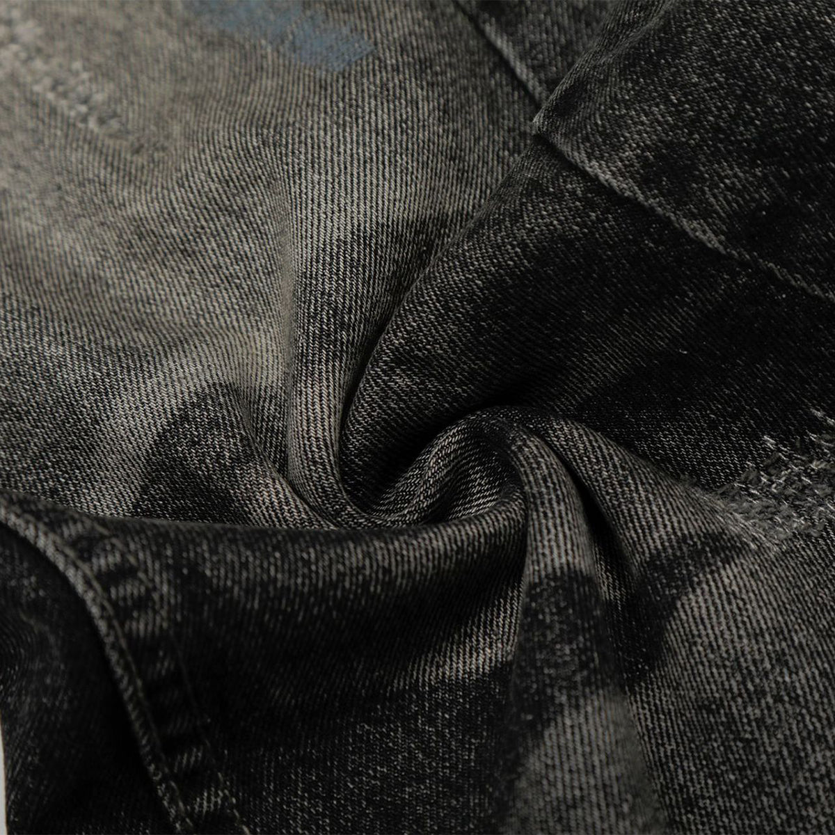 Whisker Fade Distressed High Street Loose Jeans