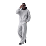 Color‑Blocked Fleece Lined Raglan Retro Loose Hoodie