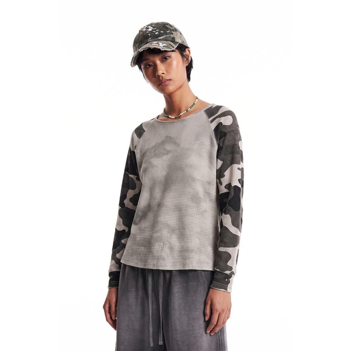 Reversible Double-Sided Waffle Camo Long Sleeve Shirt