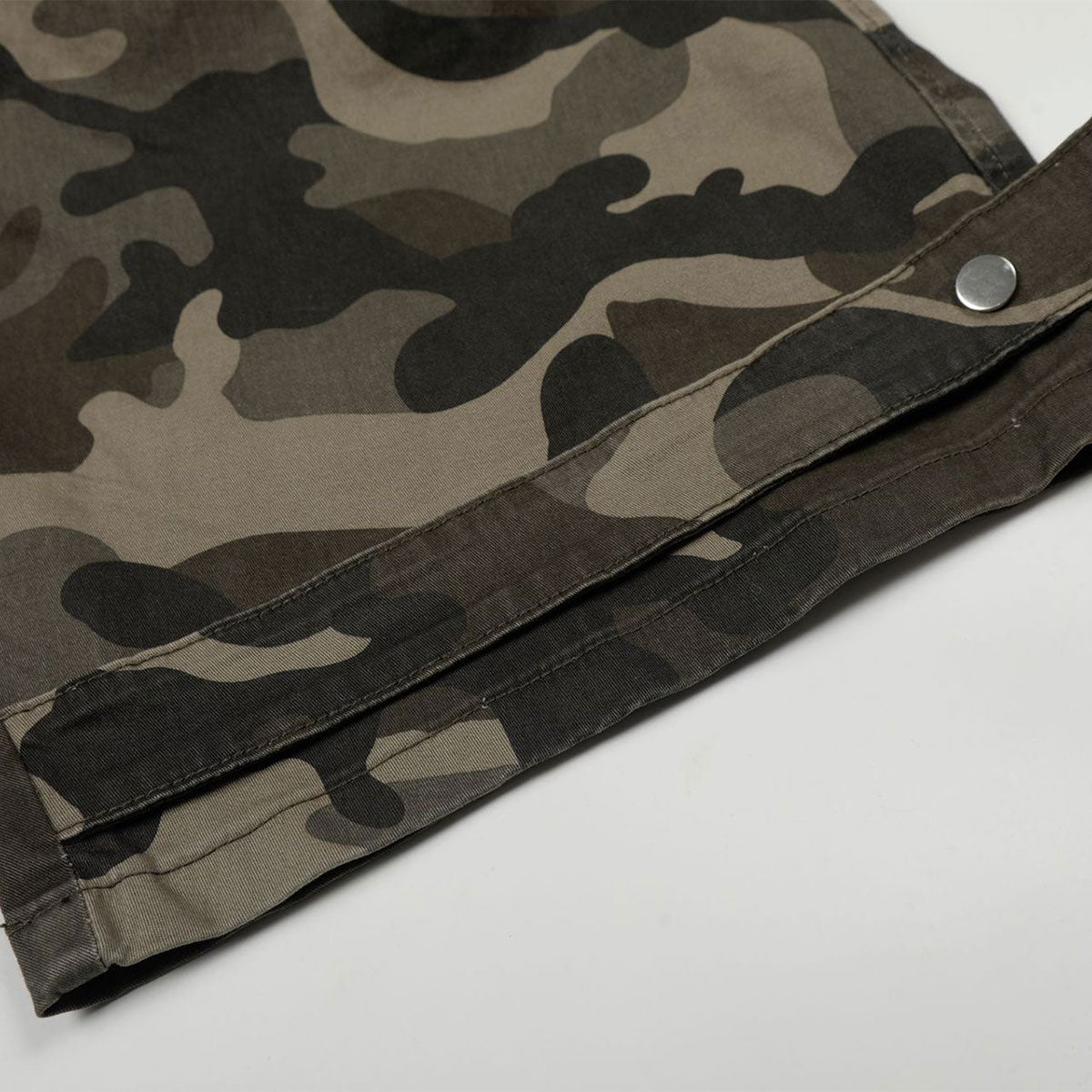 Camouflage Utility Wide Leg Adjustable Hem Pants