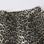 Straight Leg Leopard Bermuda Cotton Shorts