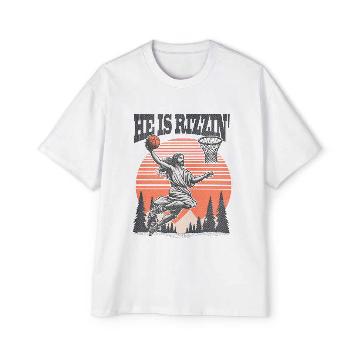Jesus Playing Basketball Graphic Tee-INNBLAC Fashion Apparel