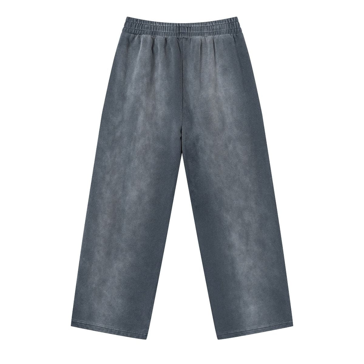 Monkey Wash Ripped Distressed Curved Wide Leg Cotton Sweatpants