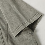 Vintage Washed Distressed Short Sleeve Panel Design Tee