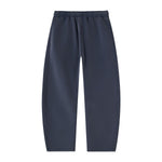 Vintage Washed Fleece‑Lined Elastic Waist Curved Leg Pants