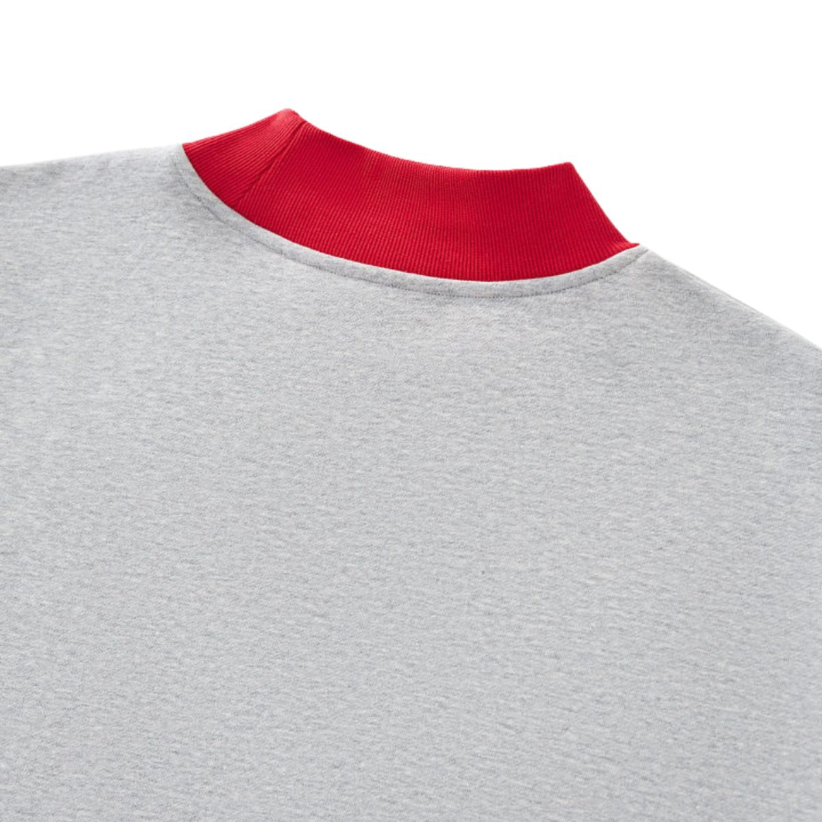 Mock Neck Sweatshirt With Contrast‑Color Stitching
