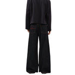 Embroidered Raw Denim Vintage Washed Loose Straight‑Leg Jeans
