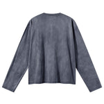 Whisker Wash Frayed Soft Brushed Vintage Long Sleeve Tee