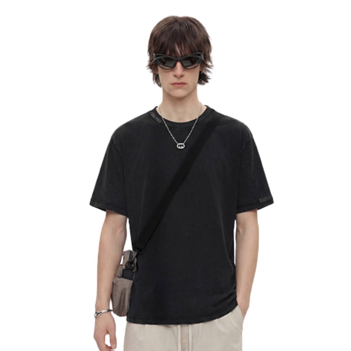 Camiseta destructiva de peso pesado con borde crudo de 10 oz