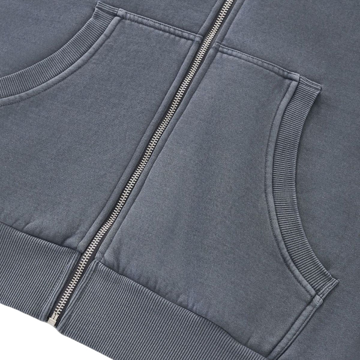 Vintage Washed Boxy Full Zip Hoodie Jacket