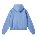 Boxy Cropped Stacked Sleeve Ripped Distressed Full Zip Hoodie