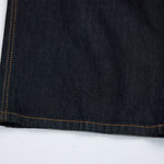 Premium Raw Denim Panel Stitch Wide-Leg Jeans