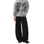 Voluminous Wide‑Leg Twill Casual Pants