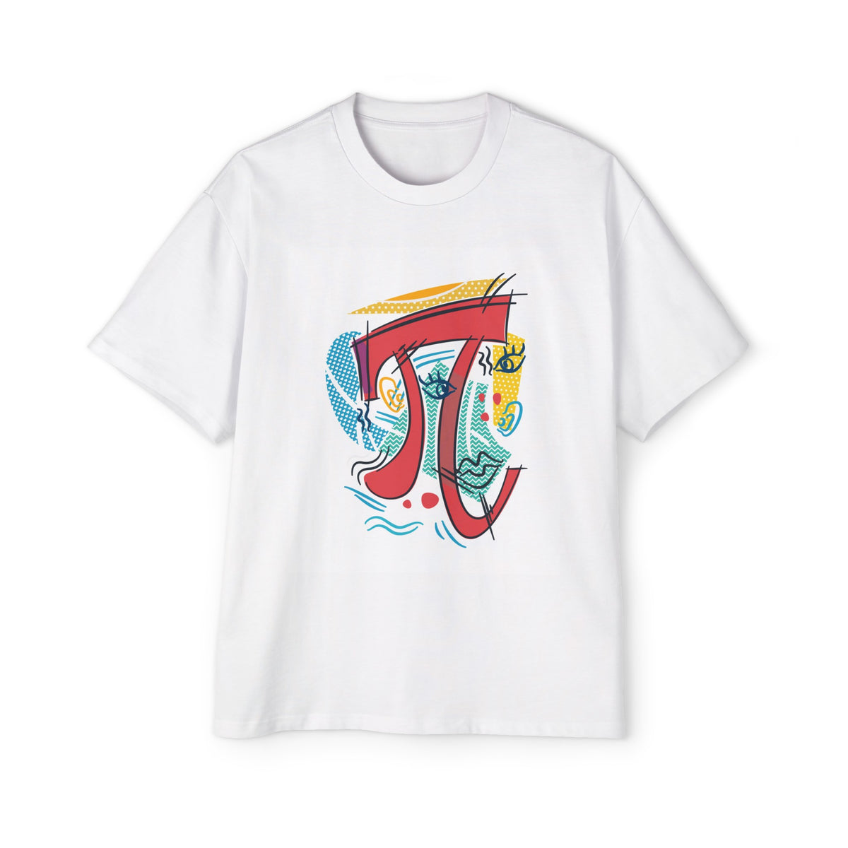 Pi Symbol With Abstract Girl Graphic Tee-INNBLAC Fashion Apparel
