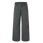 Vintage Washed Workwear Wide-Leg Relaxed Cargo Pants