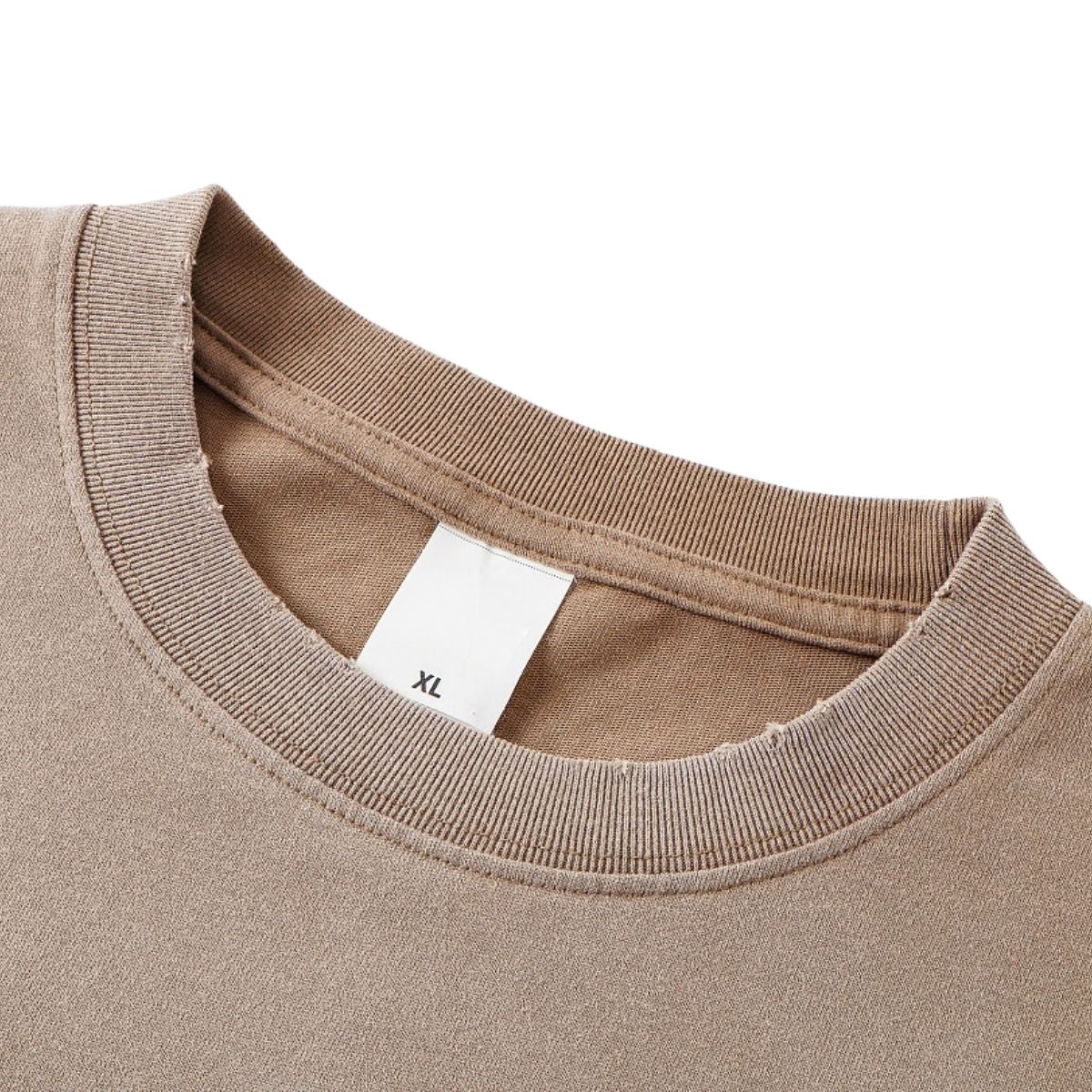 Whisker Wash Frayed Soft Brushed Vintage Long Sleeve Tee